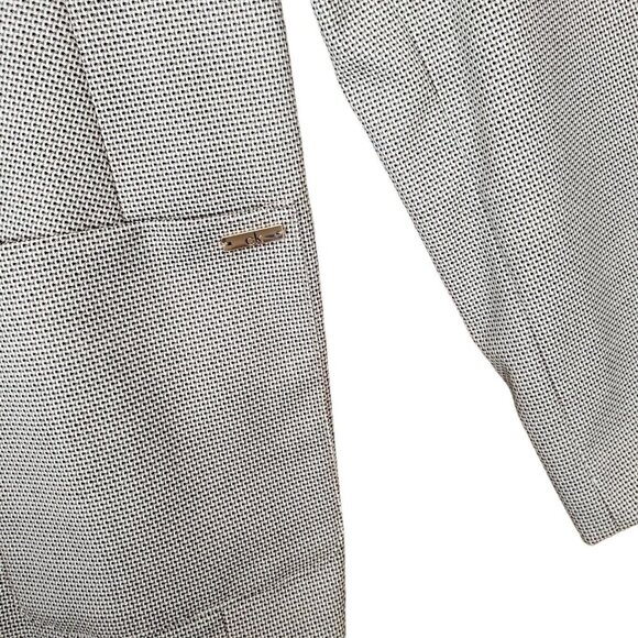NEW Calvin Klein Womens Textured One-Button Blazer Jacket Sz 12 Neutral Tan Blk - Picture 9 of 16